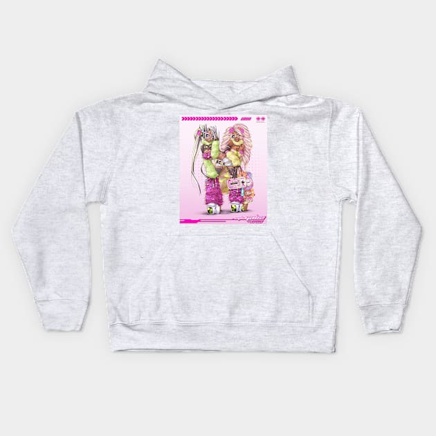 CYBER ☆ GAL 0011!! PINK see. Kids Hoodie by PURIPRADO